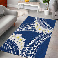 Polynesian Vintage Floral Area Rug Navy Blue Motifs - Polynesian Pride