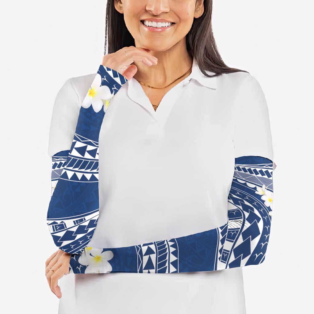 Polynesian Vintage Floral Arm Sleeves Navy Blue Motifs - Polynesian Pride