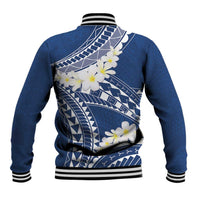 Polynesian Vintage Floral Baseball Jacket Navy Blue Motifs - Polynesian Pride