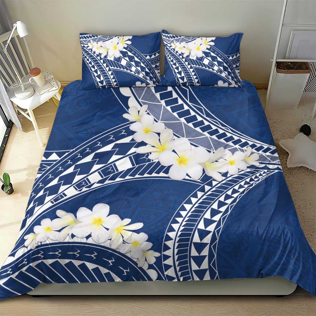 Polynesian Vintage Floral Bedding Set Navy Blue Motifs - Polynesian Pride