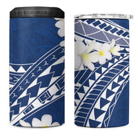 Polynesian Vintage Floral 4 in 1 Can Cooler Tumbler Navy Blue Motifs - Polynesian Pride
