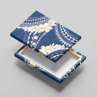 Polynesian Vintage Floral Canvas Wall Art Navy Blue Motifs - Polynesian Pride
