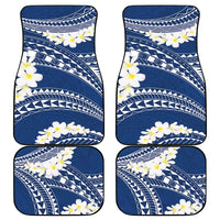 Polynesian Vintage Floral Car Mats Navy Blue Motifs - Polynesian Pride