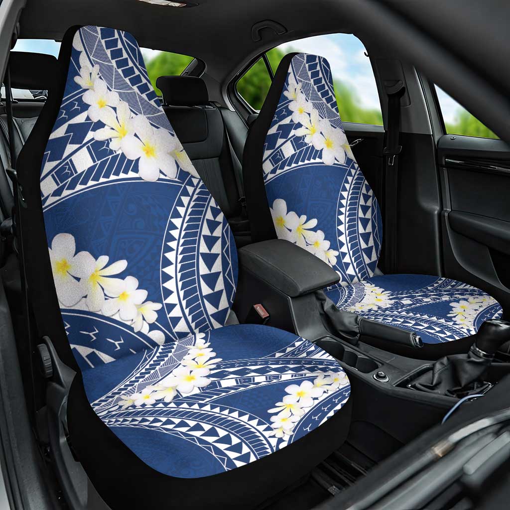 Polynesian Vintage Floral Car Seat Cover Navy Blue Motifs LT7 One Size Navy Blue - Polynesian Pride