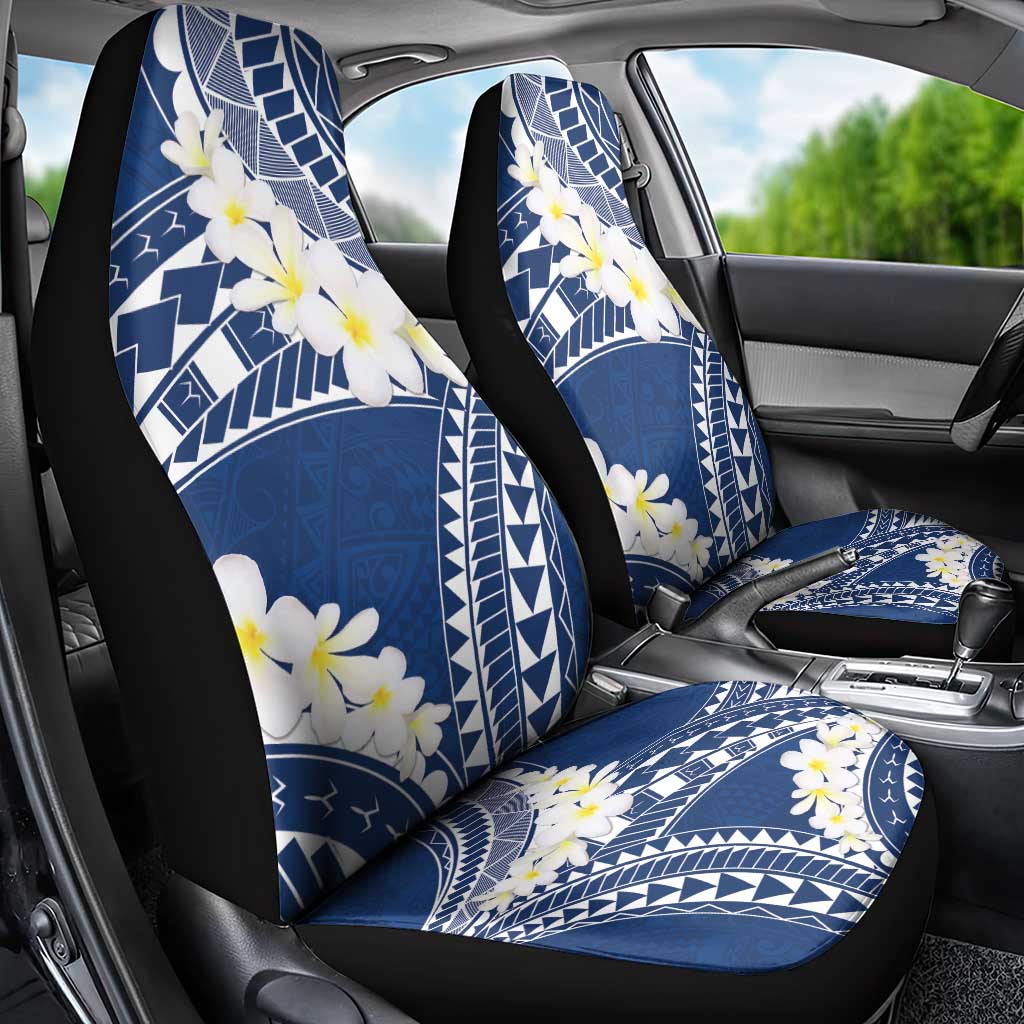 Polynesian Vintage Floral Car Seat Cover Navy Blue Motifs LT7 - Polynesian Pride