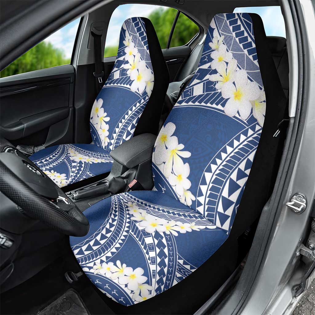 Polynesian Vintage Floral Car Seat Cover Navy Blue Motifs LT7 - Polynesian Pride