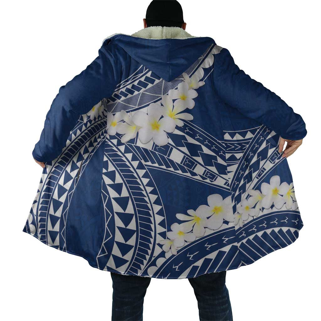 Polynesian Vintage Floral Cloak Navy Blue Motifs - Polynesian Pride