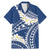 Polynesian Vintage Floral Family Matching Mermaid Dress and Hawaiian Shirt Navy Blue Motifs - Polynesian Pride