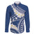 Polynesian Vintage Floral Family Matching Off Shoulder Short Dress and Hawaiian Shirt Navy Blue Motifs - Polynesian Pride