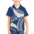 Polynesian Vintage Floral Family Matching Short Sleeve Bodycon Dress and Hawaiian Shirt Navy Blue Motifs - Polynesian Pride