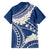Polynesian Vintage Floral Family Matching Summer Maxi Dress and Hawaiian Shirt Navy Blue Motifs - Polynesian Pride