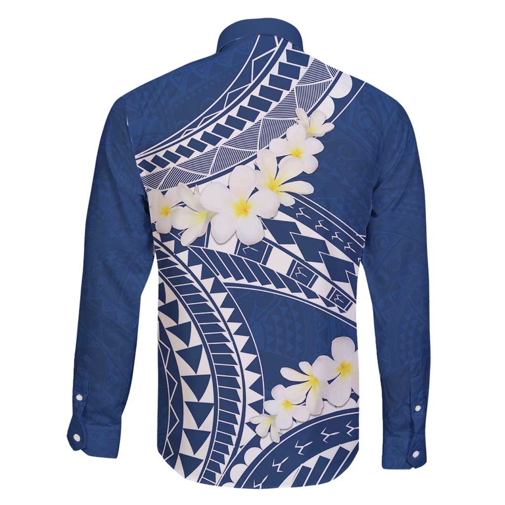 Polynesian Vintage Floral Family Matching Summer Maxi Dress and Hawaiian Shirt Navy Blue Motifs LT7 - Polynesian Pride
