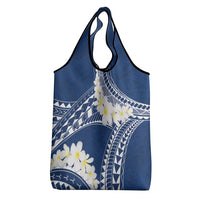 Polynesian Vintage Floral Grocery Bag Navy Blue Motifs - Polynesian Pride