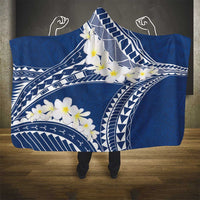 Polynesian Vintage Floral Hooded Blanket Navy Blue Motifs - Polynesian Pride