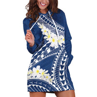 Polynesian Vintage Floral Hoodie Dress Navy Blue Motifs LT7 Navy Blue - Polynesian Pride