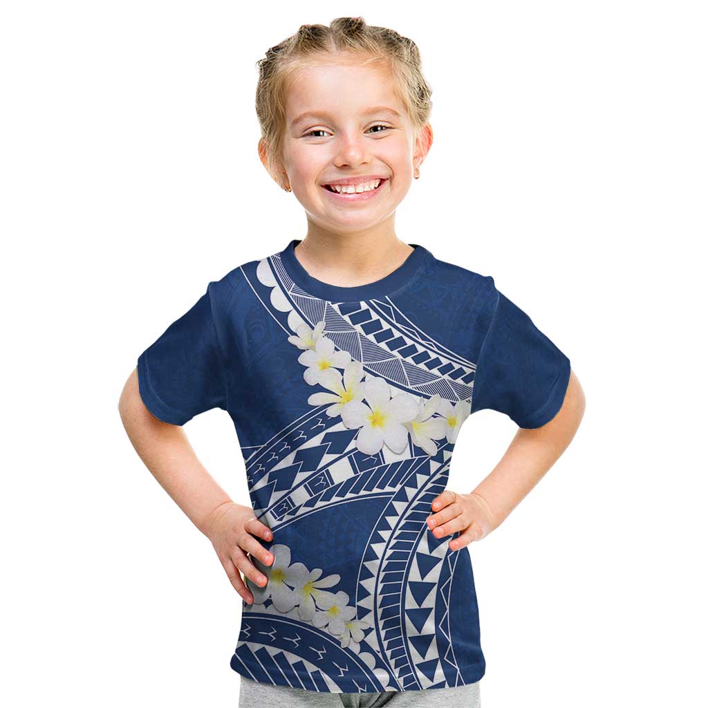 Polynesian Vintage Floral Kid T Shirt Navy Blue Motifs LT7 Navy Blue - Polynesian Pride