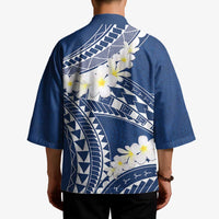 Polynesian Vintage Floral Kimono Navy Blue Motifs - Polynesian Pride