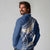 Polynesian Vintage Floral Long Sleeve Polo Shirt Navy Blue Motifs - Polynesian Pride