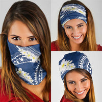 Polynesian Vintage Floral Neck Gaiter Navy Blue Motifs - Polynesian Pride