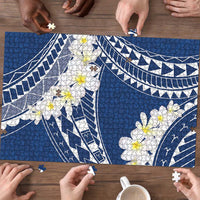 Polynesian Vintage Floral Puzzle Navy Blue Motifs - Polynesian Pride