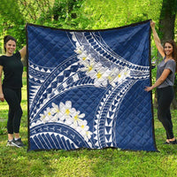 Polynesian Vintage Floral Quilt Navy Blue Motifs - Polynesian Pride