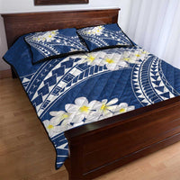 Polynesian Vintage Floral Quilt Bed Set Navy Blue Motifs - Polynesian Pride