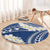 Polynesian Vintage Floral Round Carpet Navy Blue Motifs - Polynesian Pride