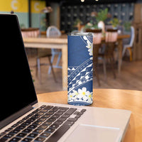 Polynesian Vintage Floral Skinny Tumbler Navy Blue Motifs - Polynesian Pride