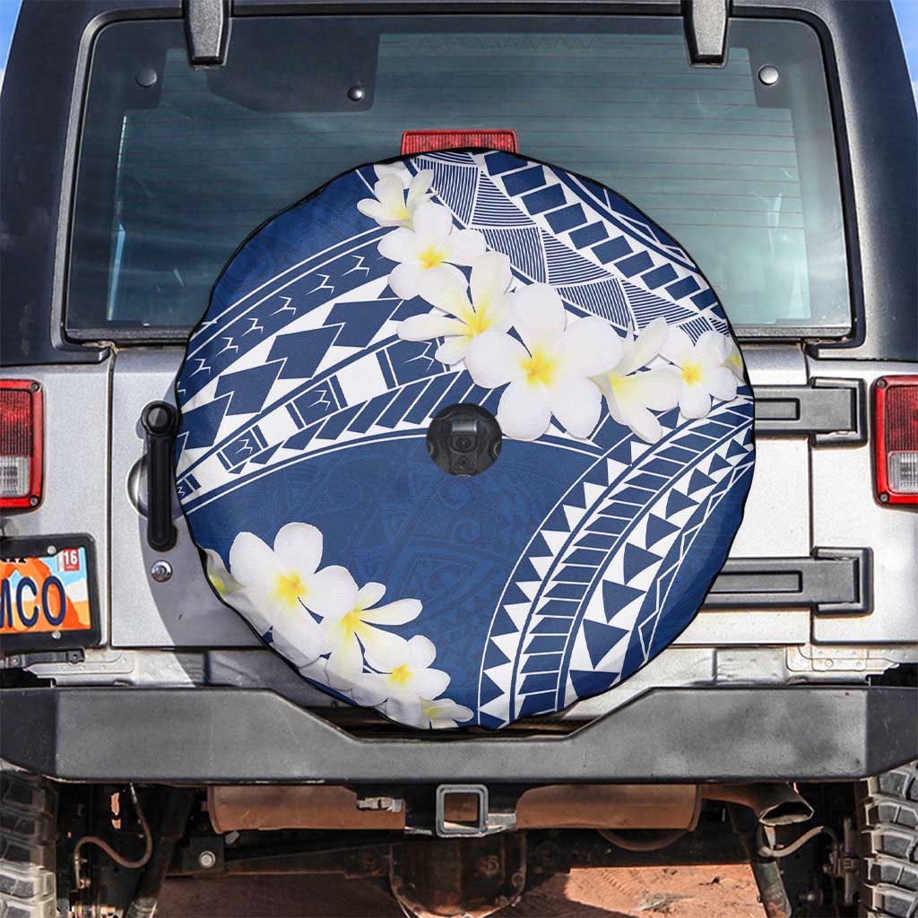 Polynesian Vintage Floral Spare Tire Cover Navy Blue Motifs LT7 Navy Blue - Polynesian Pride