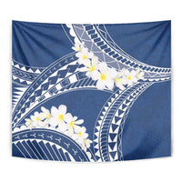 Polynesian Vintage Floral Tapestry Navy Blue Motifs - Polynesian Pride