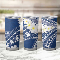Polynesian Vintage Floral Tumbler Cup Navy Blue Motifs - Polynesian Pride