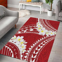 Polynesian Vintage Floral Area Rug Scarlet Motifs - Polynesian Pride