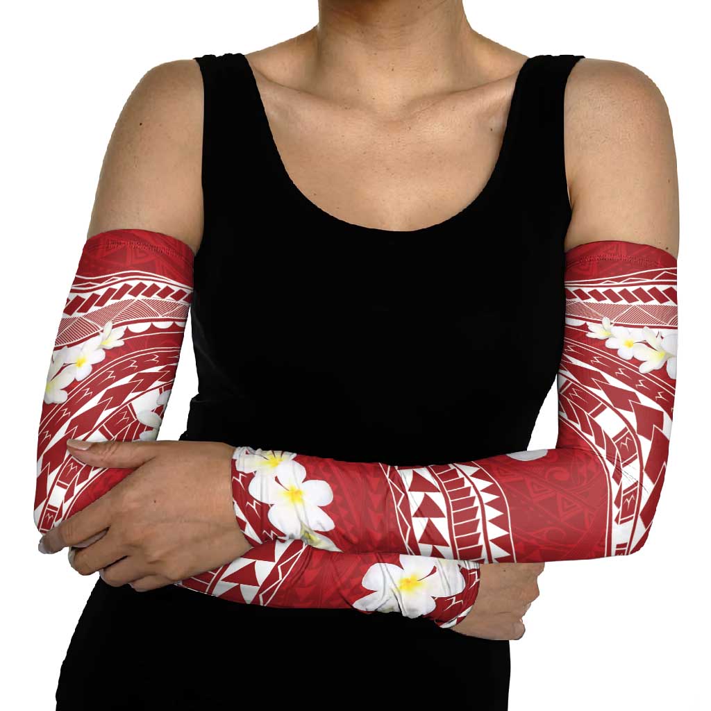 Polynesian Vintage Floral Arm Sleeves Scarlet Motifs - Polynesian Pride