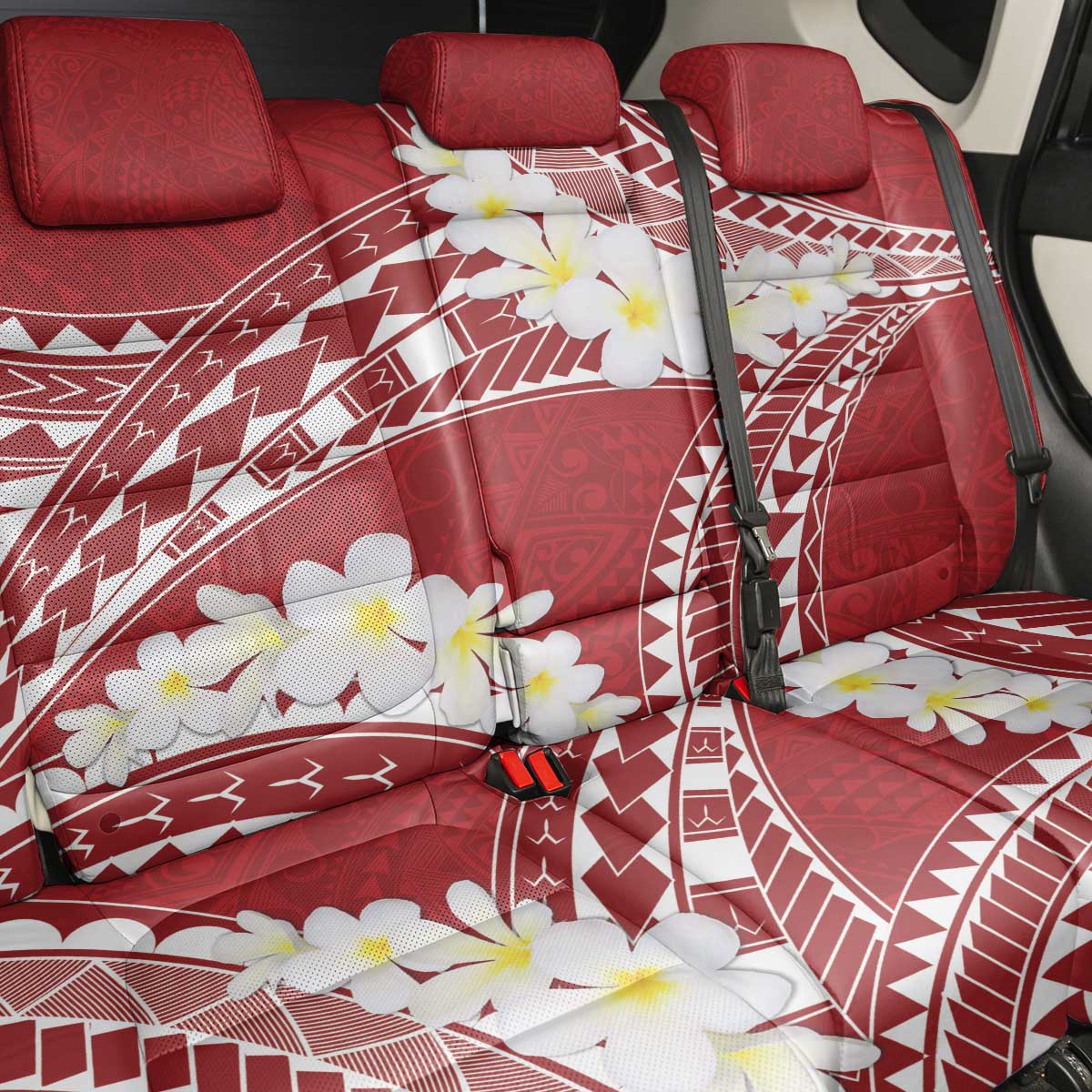 Polynesian Vintage Floral Back Car Seat Cover Scarlet Motifs LT7 - Polynesian Pride