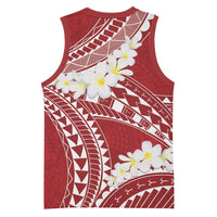 Polynesian Vintage Floral Basketball Jersey Scarlet Motifs - Polynesian Pride