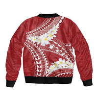 Polynesian Vintage Floral Bomber Jacket Scarlet Motifs - Polynesian Pride