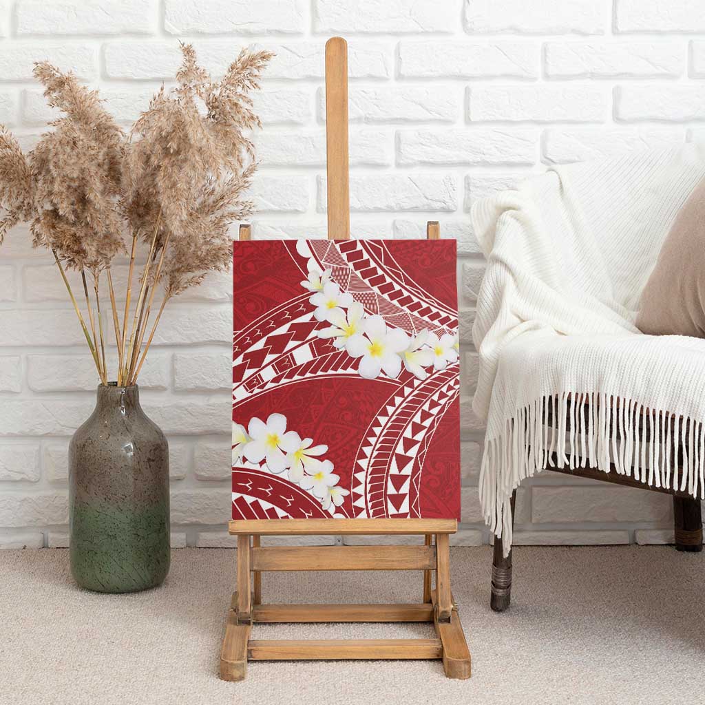 Polynesian Vintage Floral Canvas Wall Art Scarlet Motifs - Polynesian Pride