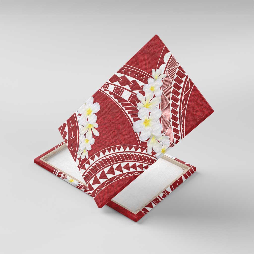 Polynesian Vintage Floral Canvas Wall Art Scarlet Motifs - Polynesian Pride
