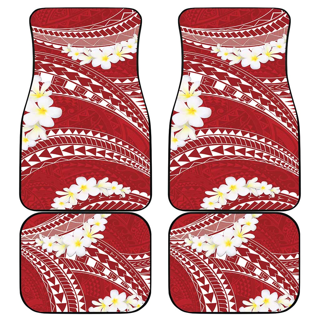 Polynesian Vintage Floral Car Mats Scarlet Motifs - Polynesian Pride