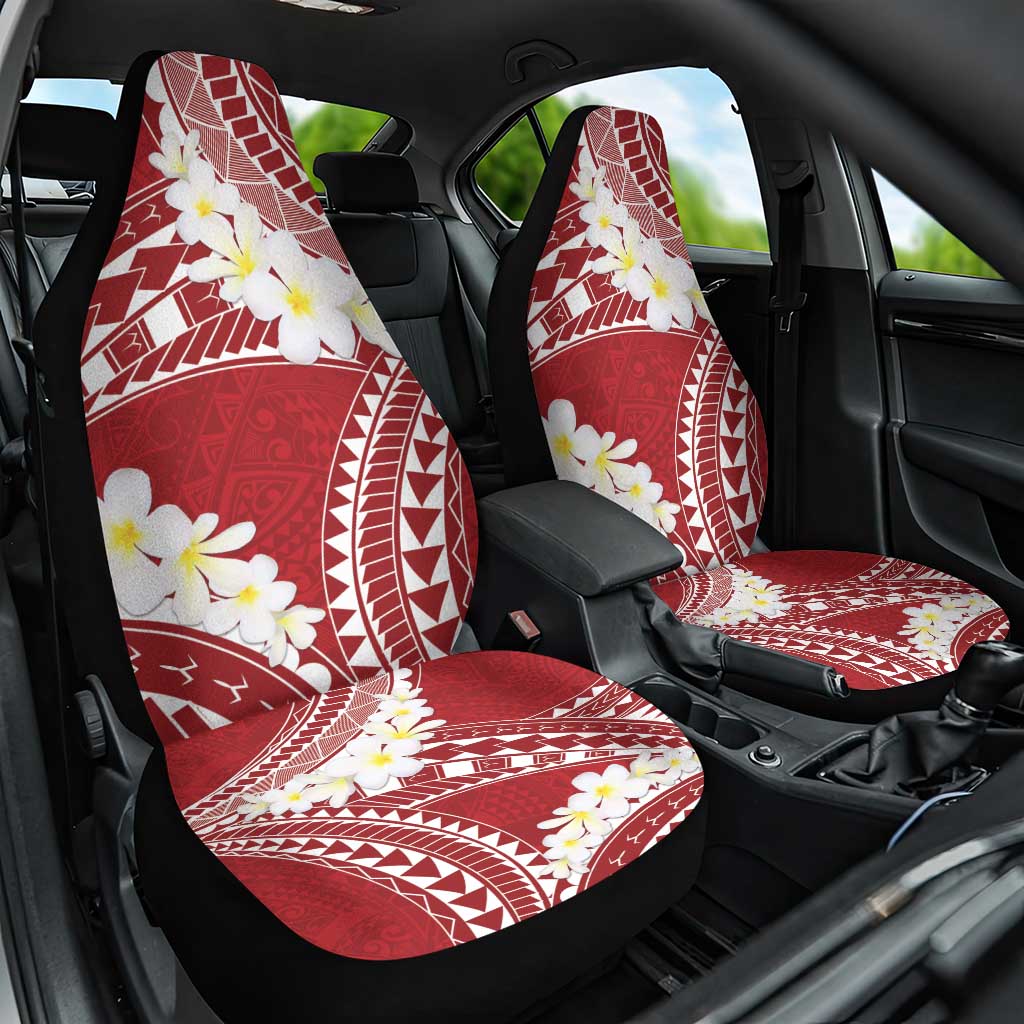 Polynesian Vintage Floral Car Seat Cover Scarlet Motifs LT7 One Size Scarlet - Polynesian Pride
