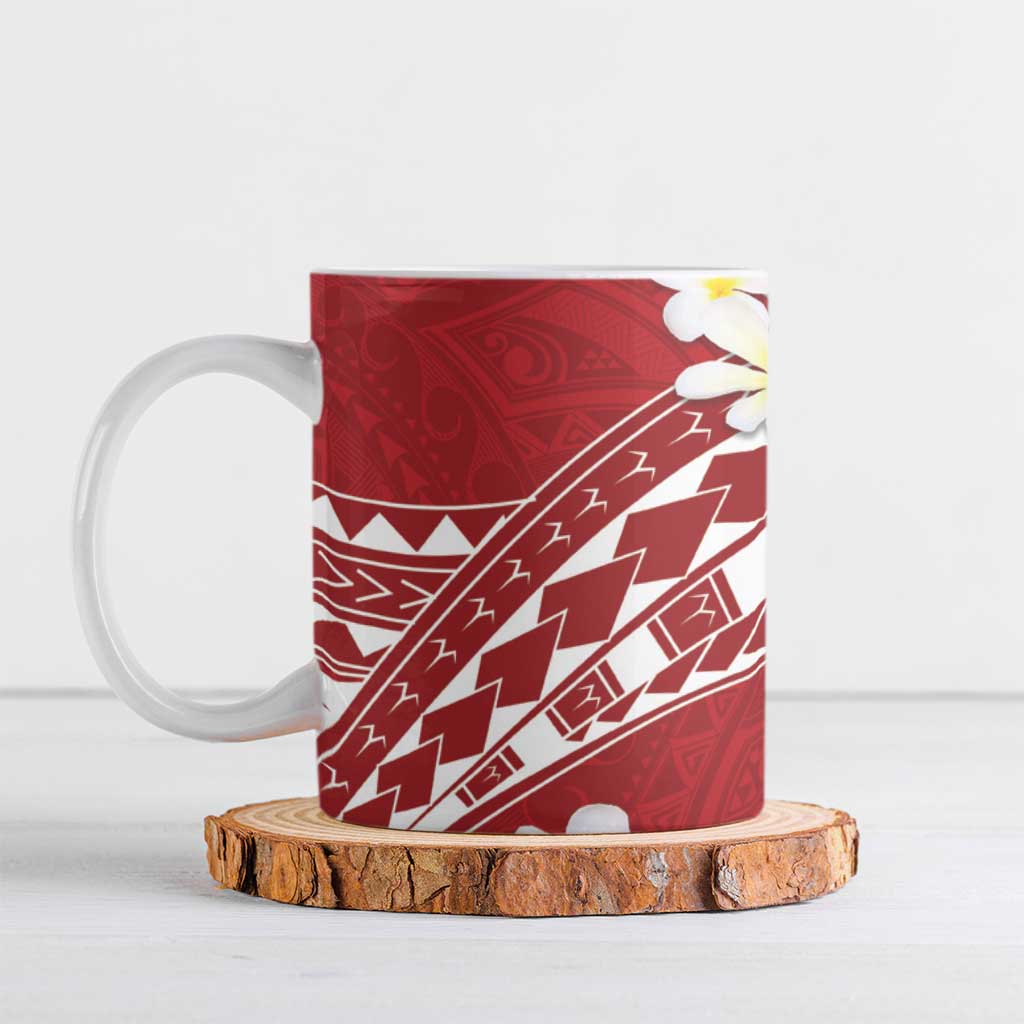 Polynesian Vintage Floral Ceramic Mug Scarlet Motifs - Polynesian Pride