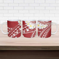Polynesian Vintage Floral Ceramic Mug Scarlet Motifs - Polynesian Pride