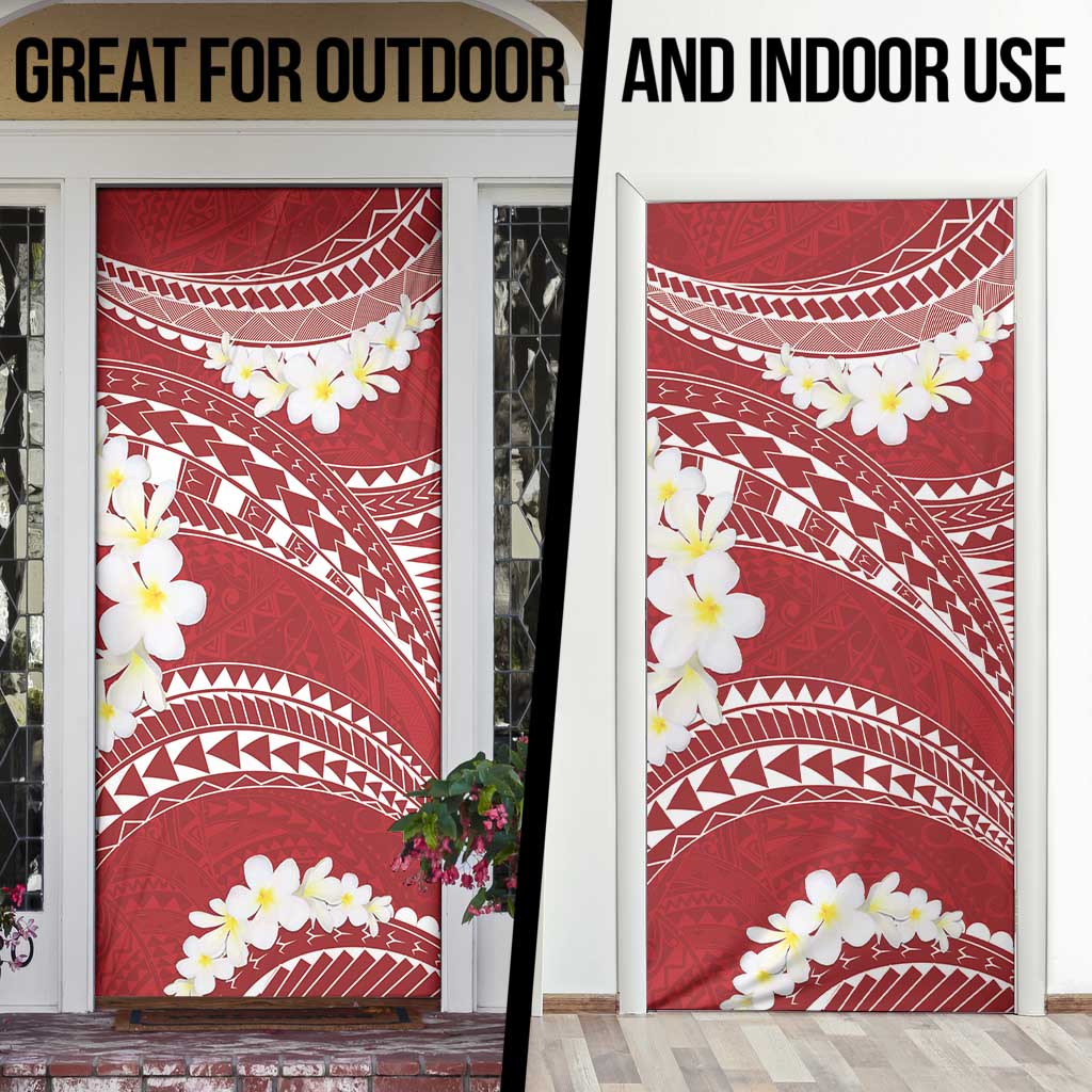 Polynesian Vintage Floral Door Cover Scarlet Motifs - Polynesian Pride
