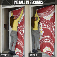 Polynesian Vintage Floral Door Cover Scarlet Motifs - Polynesian Pride