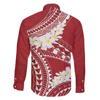 Polynesian Vintage Floral Family Matching Long Sleeve Bodycon Dress and Hawaiian Shirt Scarlet Motifs LT7 - Polynesian Pride