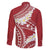 Polynesian Vintage Floral Family Matching Off The Shoulder Long Sleeve Dress and Hawaiian Shirt Scarlet Motifs - Polynesian Pride