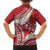 Polynesian Vintage Floral Family Matching Off Shoulder Short Dress and Hawaiian Shirt Scarlet Motifs - Polynesian Pride