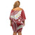 Polynesian Vintage Floral Family Matching Off Shoulder Short Dress and Hawaiian Shirt Scarlet Motifs - Polynesian Pride
