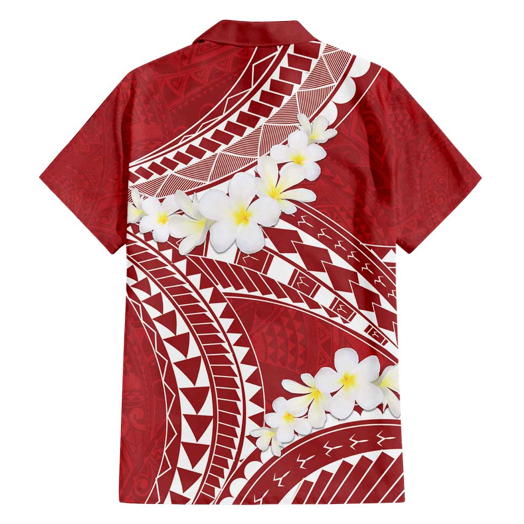 Polynesian Vintage Floral Family Matching Puletasi and Hawaiian Shirt Scarlet Motifs - Polynesian Pride