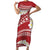 Polynesian Vintage Floral Family Matching Short Sleeve Bodycon Dress and Hawaiian Shirt Scarlet Motifs - Polynesian Pride